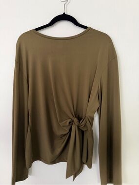 H&M Olive Green Long Sleeve Top with Side Knot